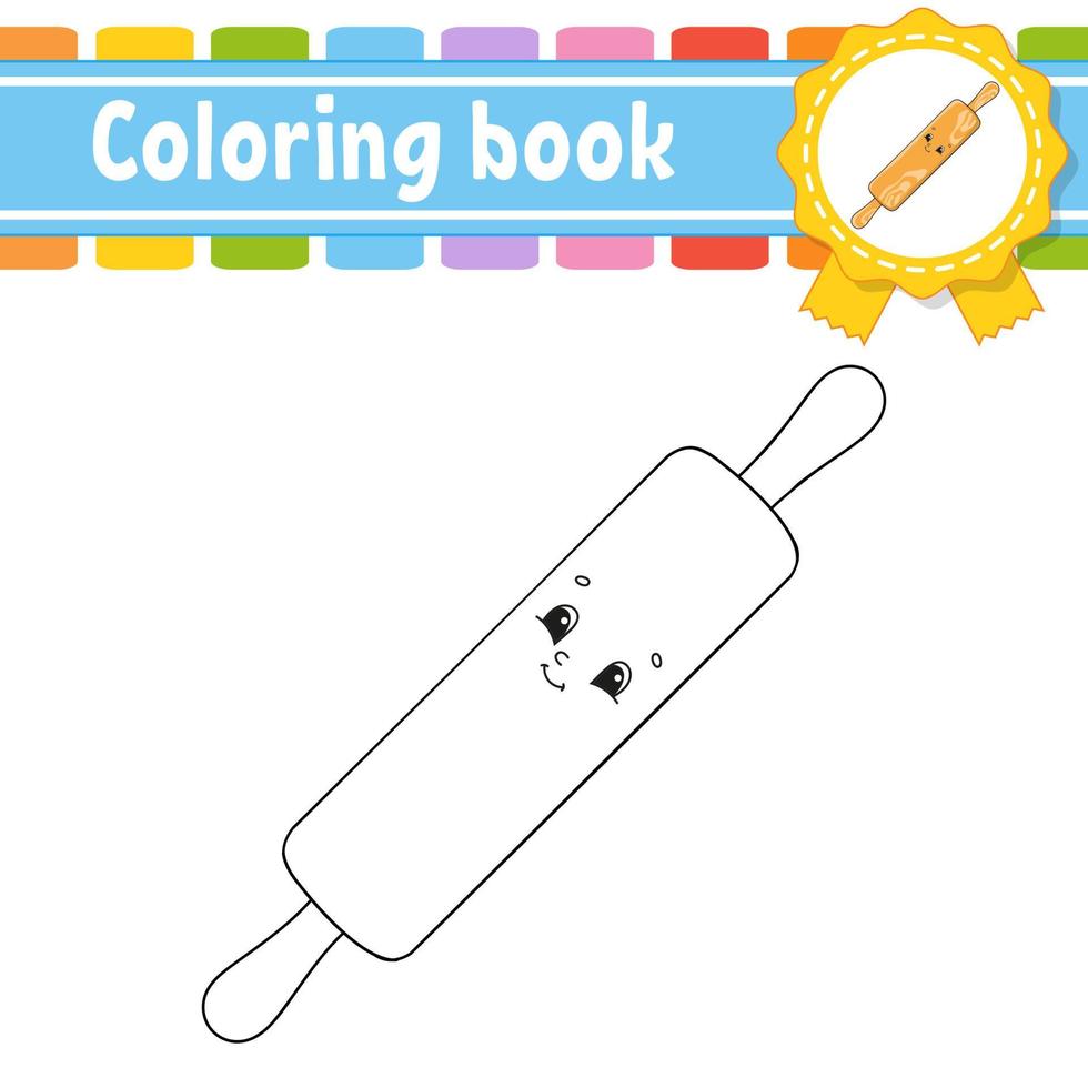 livre de coloriage pour les enfants. caractère joyeux. illustration vectorielle. style de dessin animé mignon. silhouette de contour noir. isolé sur fond blanc. vecteur