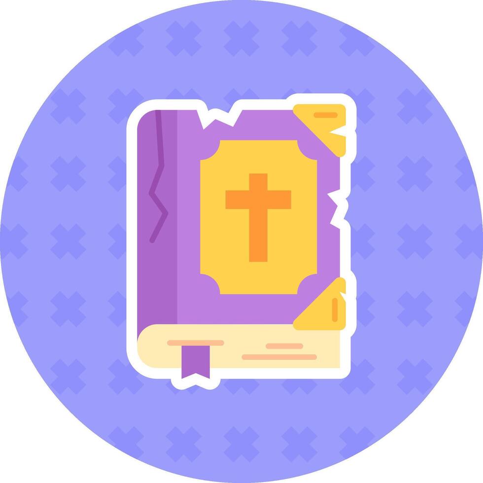 Bible plat autocollant icône vecteur