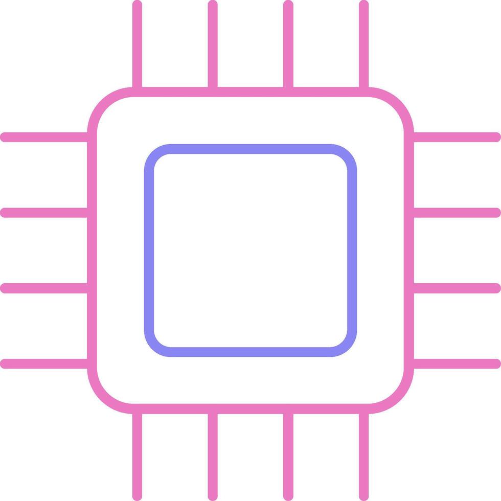 CPU linéaire deux Couleur icône vecteur