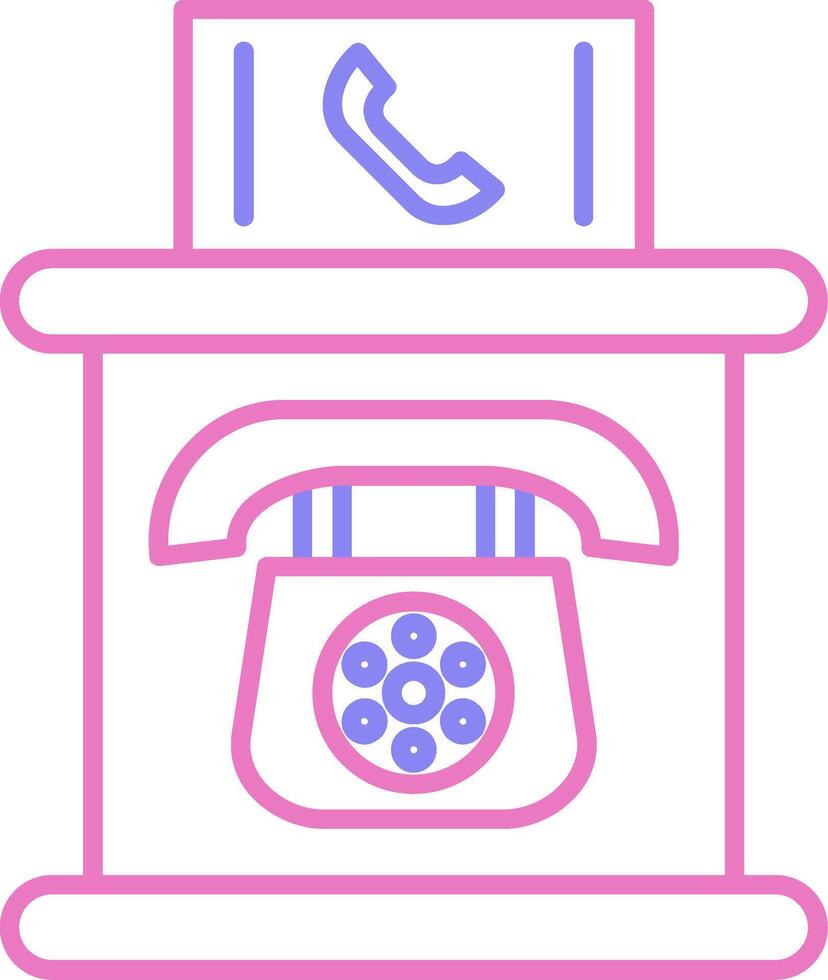 Téléphone cabine linéaire deux Couleur icône vecteur