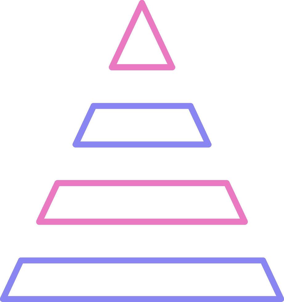 pyramide linéaire deux Couleur icône vecteur