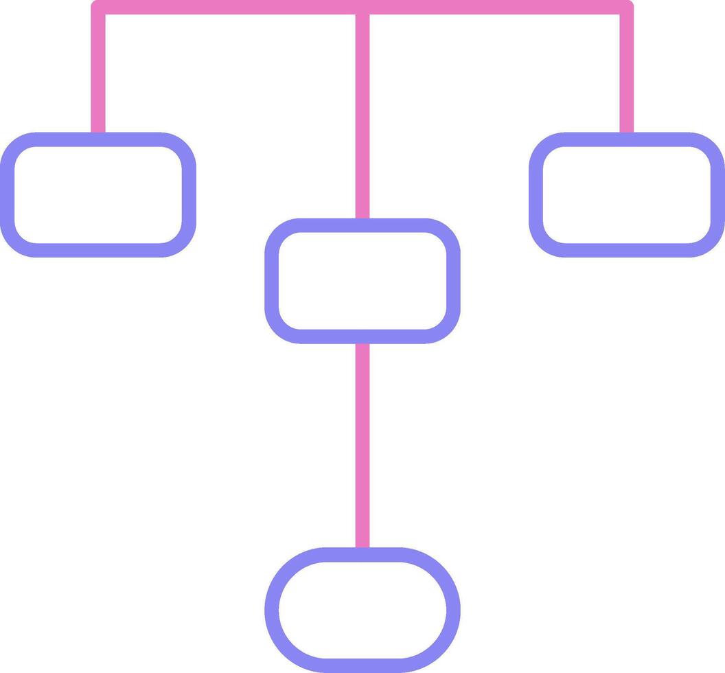 hiérarchique structure linéaire deux Couleur icône vecteur
