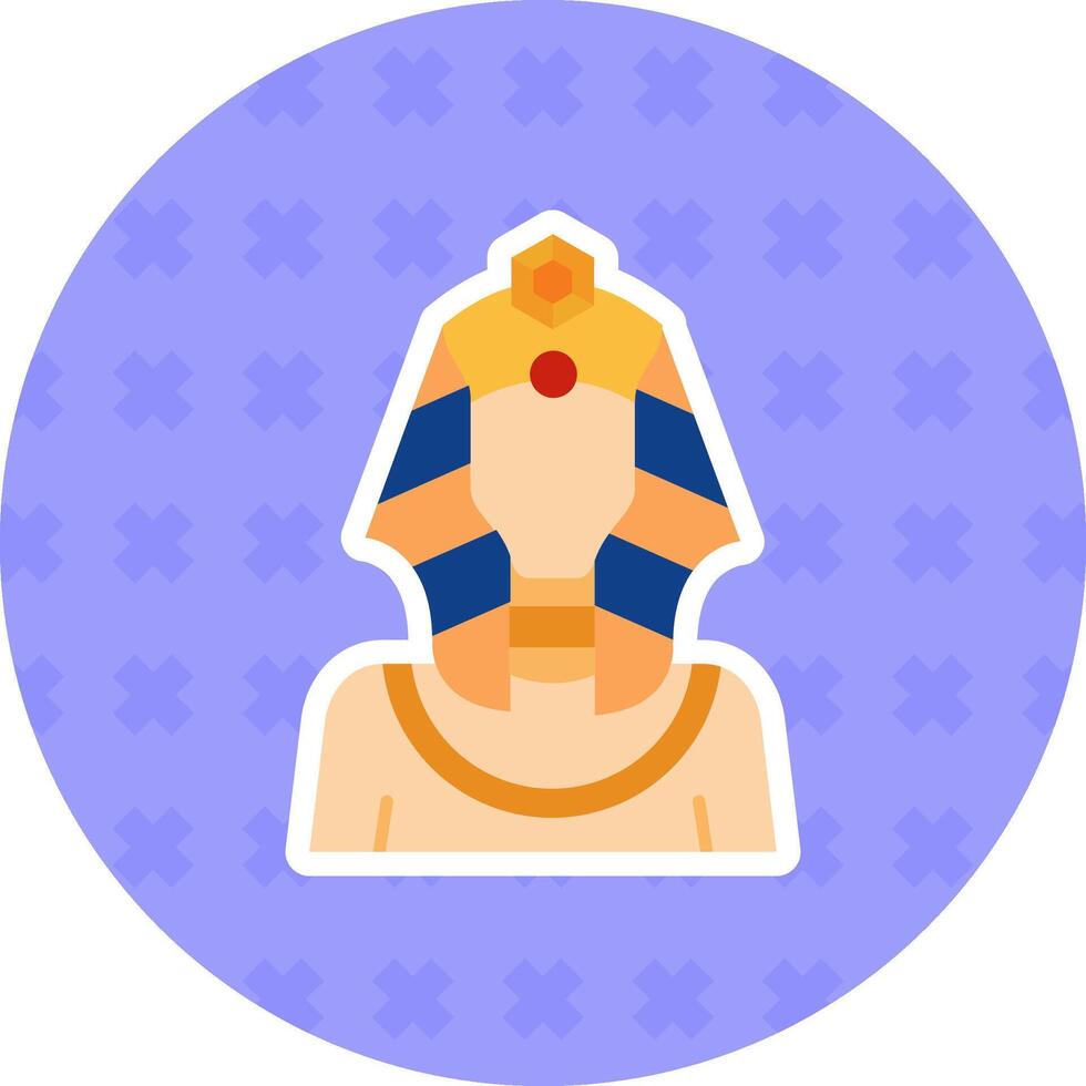pharaon plat autocollant icône vecteur