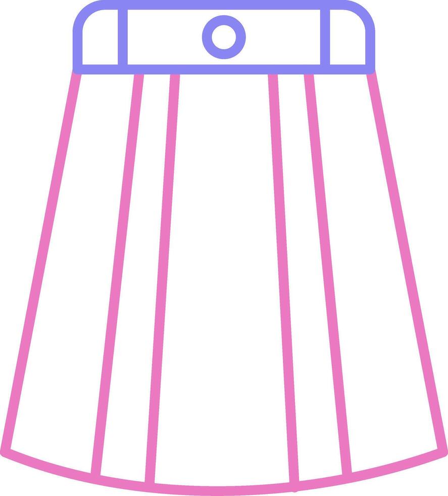 longue jupe linéaire deux Couleur icône vecteur