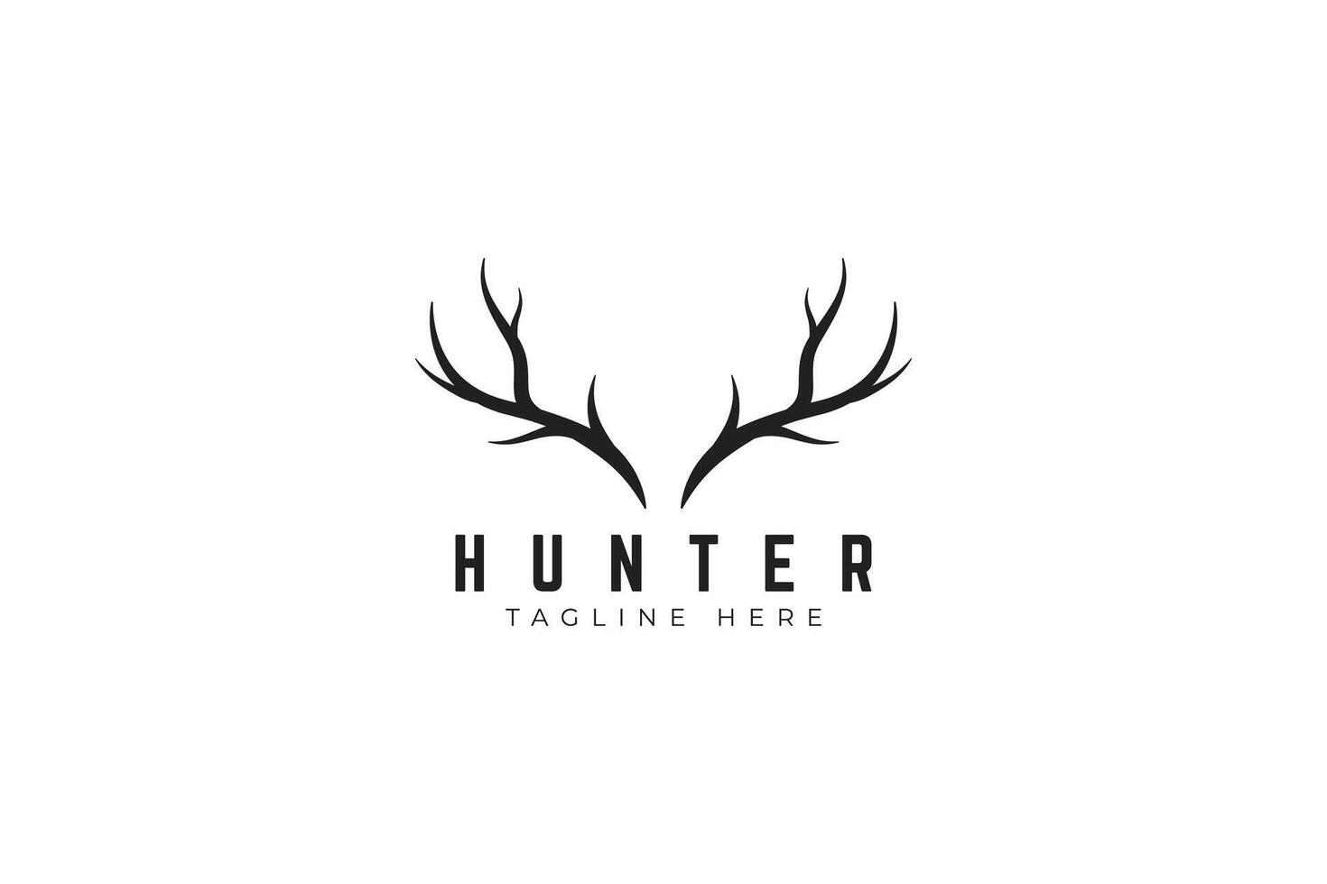 klaxon cerf ramure wapiti ancien logo marque identité pour communauté chasseur et forêt ranger vecteur
