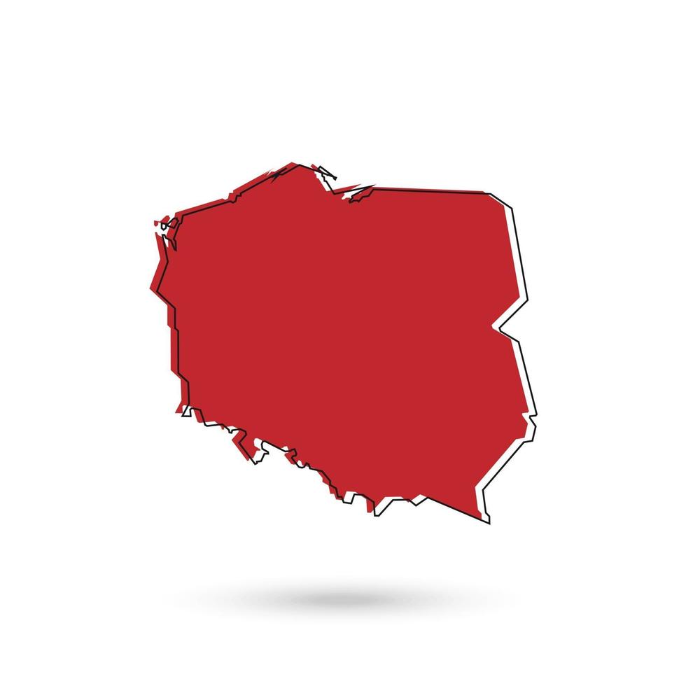 Vector illustration de la carte rouge de la Pologne sur fond blanc