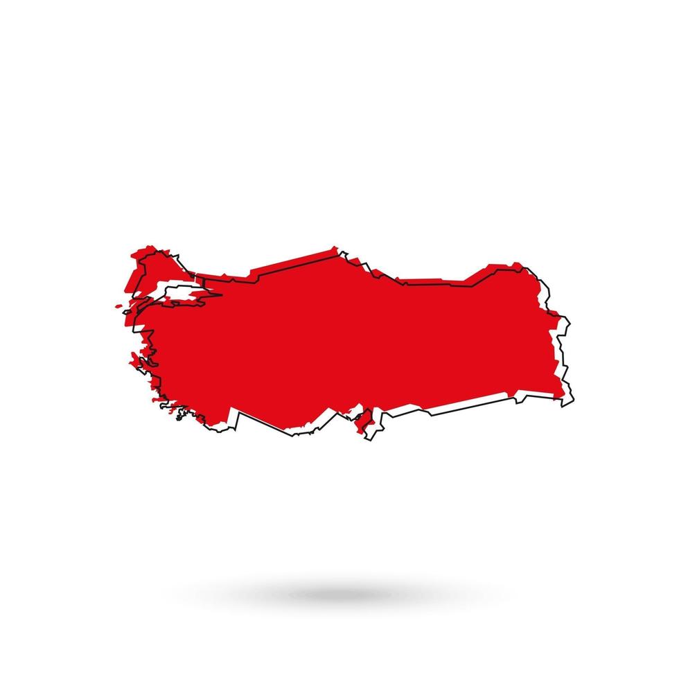 Vector illustration de la carte rouge de la Turquie sur fond blanc