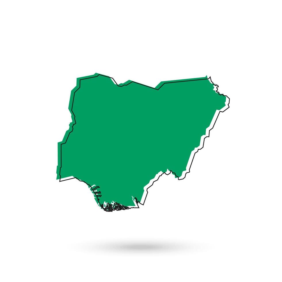 Vector illustration de la carte verte du Nigeria sur fond blanc