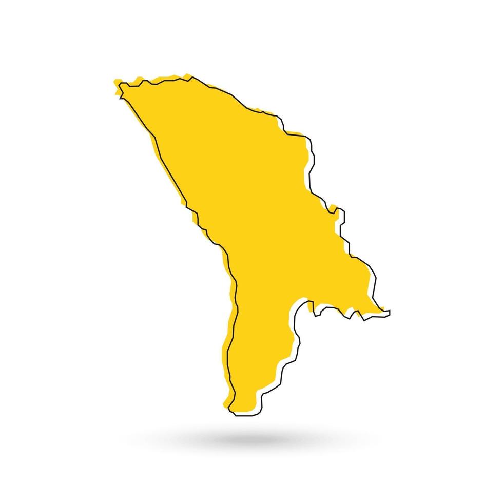 Vector illustration de la carte jaune de la Moldavie sur fond blanc