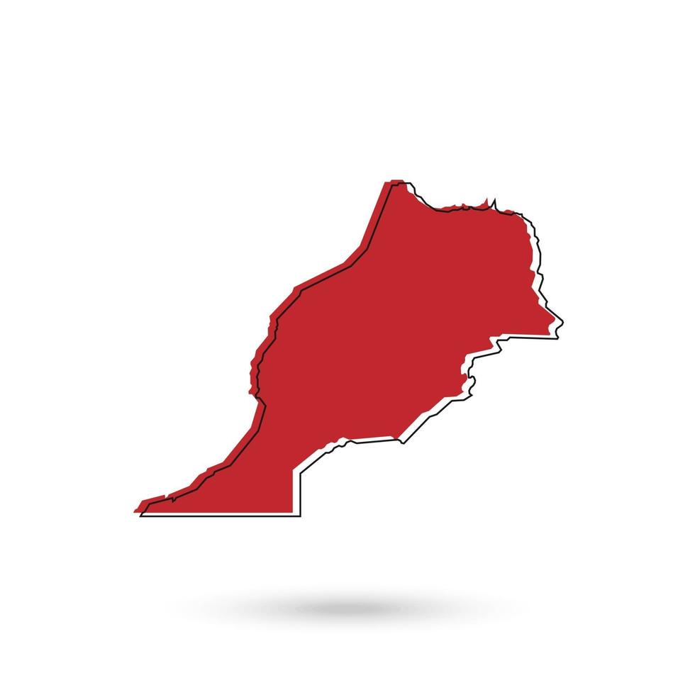 Vector illustration de la carte rouge du maroc sur fond blanc