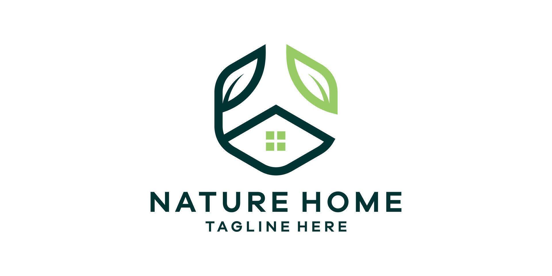 vert maison logo conception, minimaliste doubler, logo conception symbole. vecteur