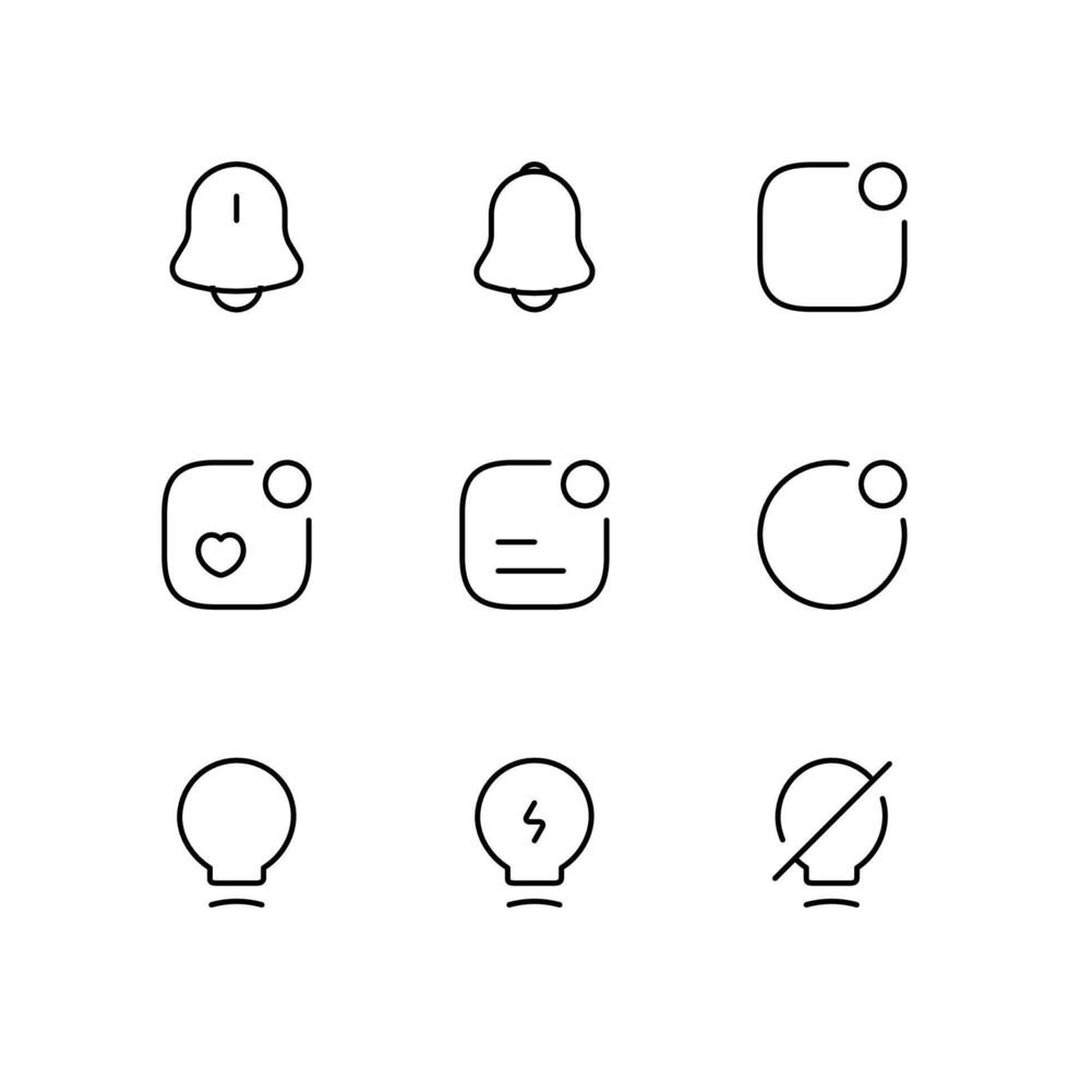 Facile ensemble de notification en relation vecteur ligne Icônes