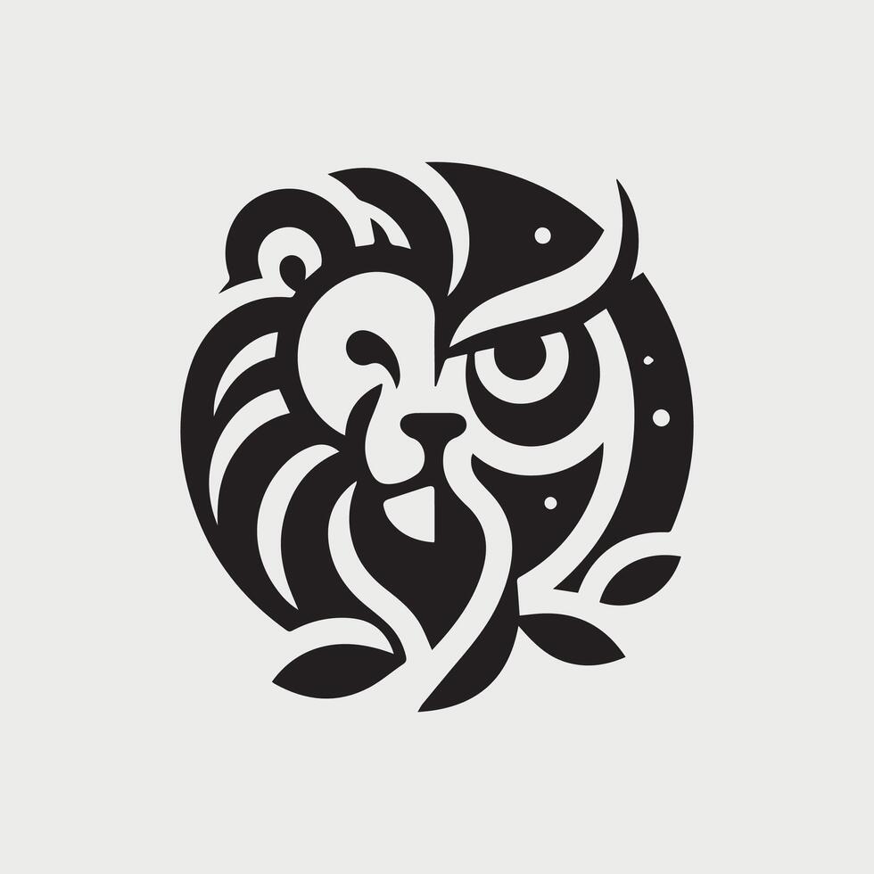 Lion ou hibou logo vecteur