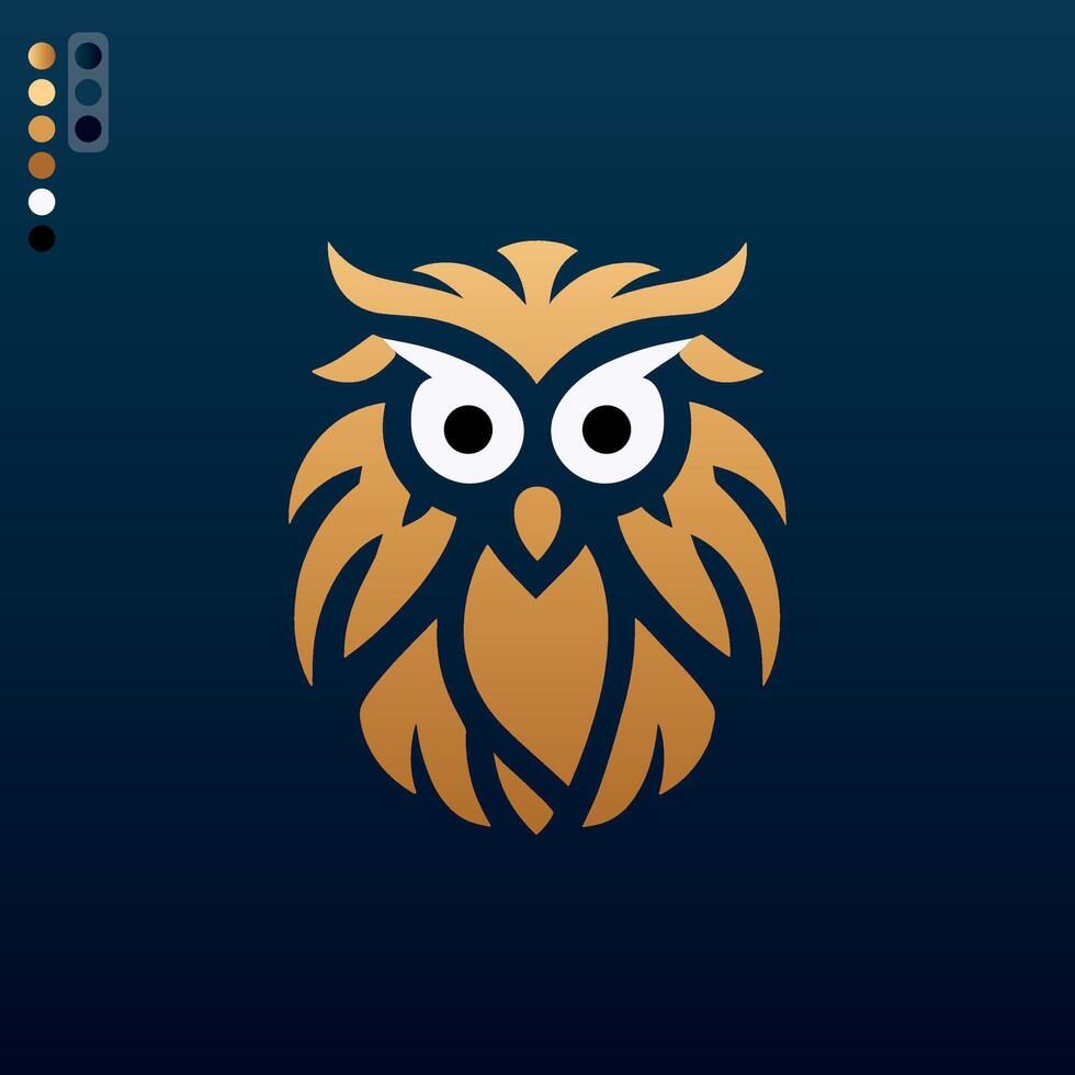 Lion hibou logo illustration, hibou logo conception, vecteur