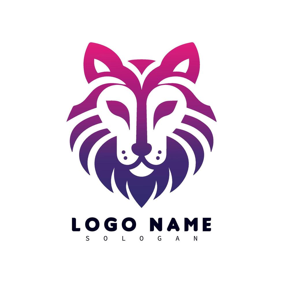 minimaliste Lion ou Renard visage logo vecteur