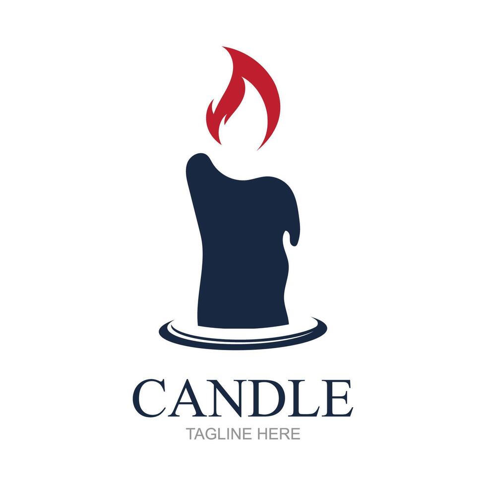 bougie flamme logo dans une cadre, lumineux Feu forme vecteur illustration