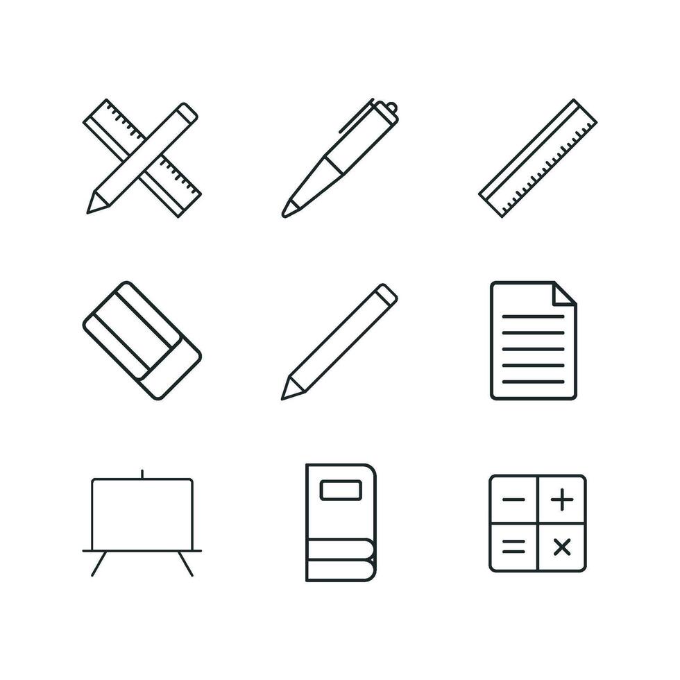 papeterie icône ensemble vecteur conception modèles Facile et moderne concept