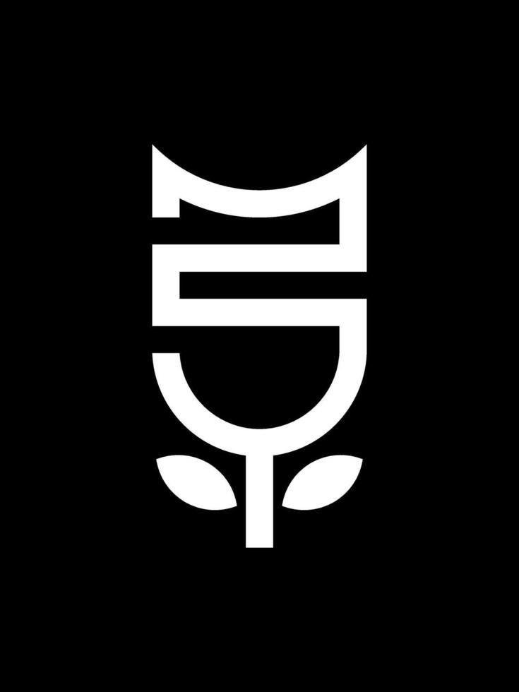 SP combinaison fleur monogramme logo vecteur