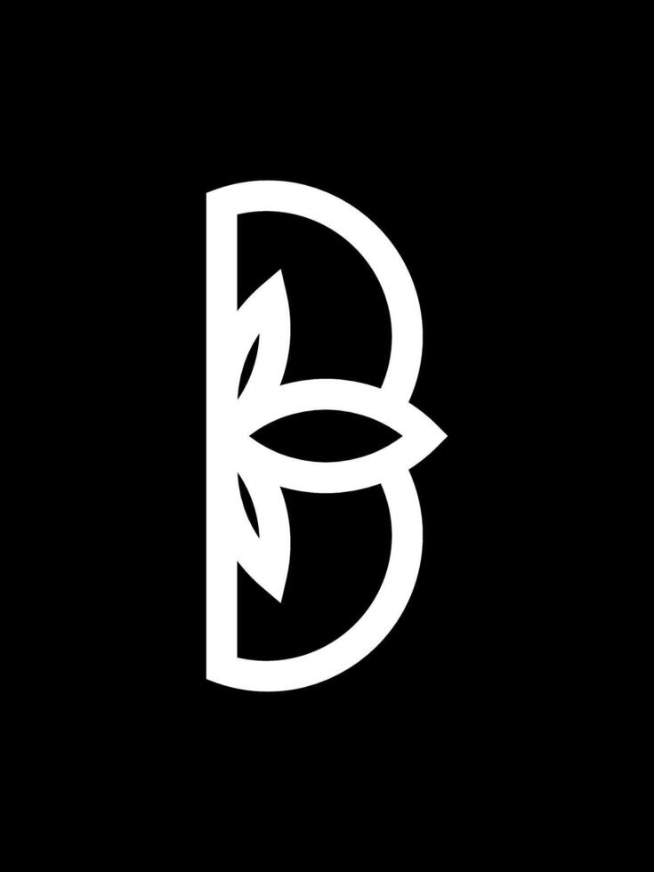 b combinaison feuille monogramme logo vecteur