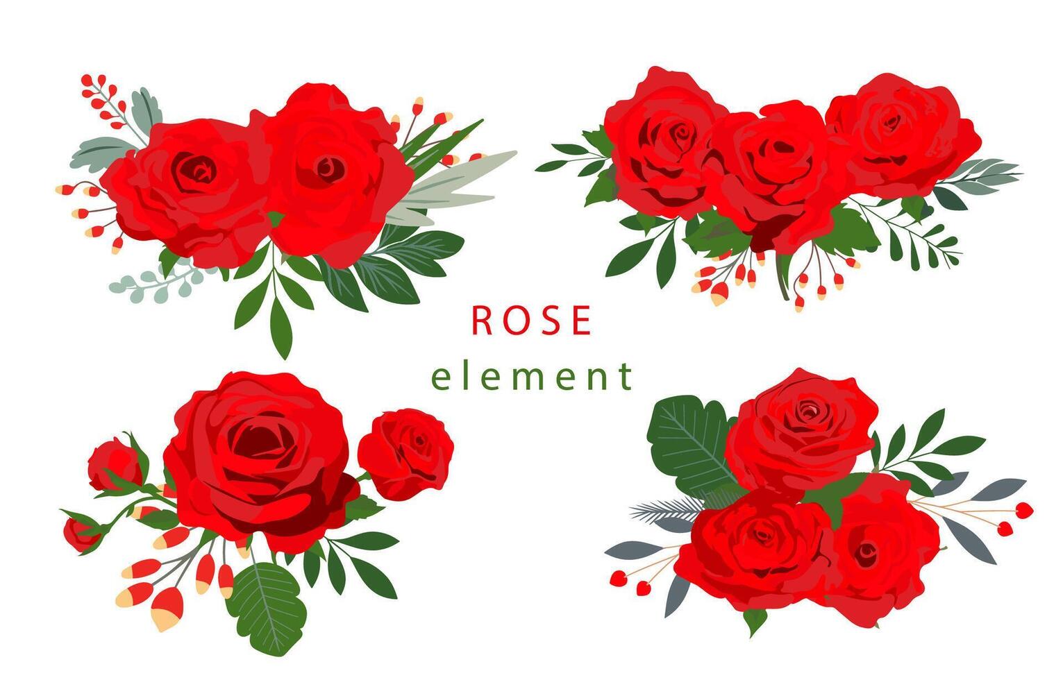 rouge Rose objet avec feuille illustration vecteur pour carte postale invitation