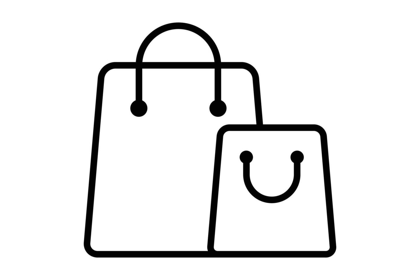 achats sac icône. icône en relation à achats et vente au détail domaines. ligne icône style. élément illustration vecteur