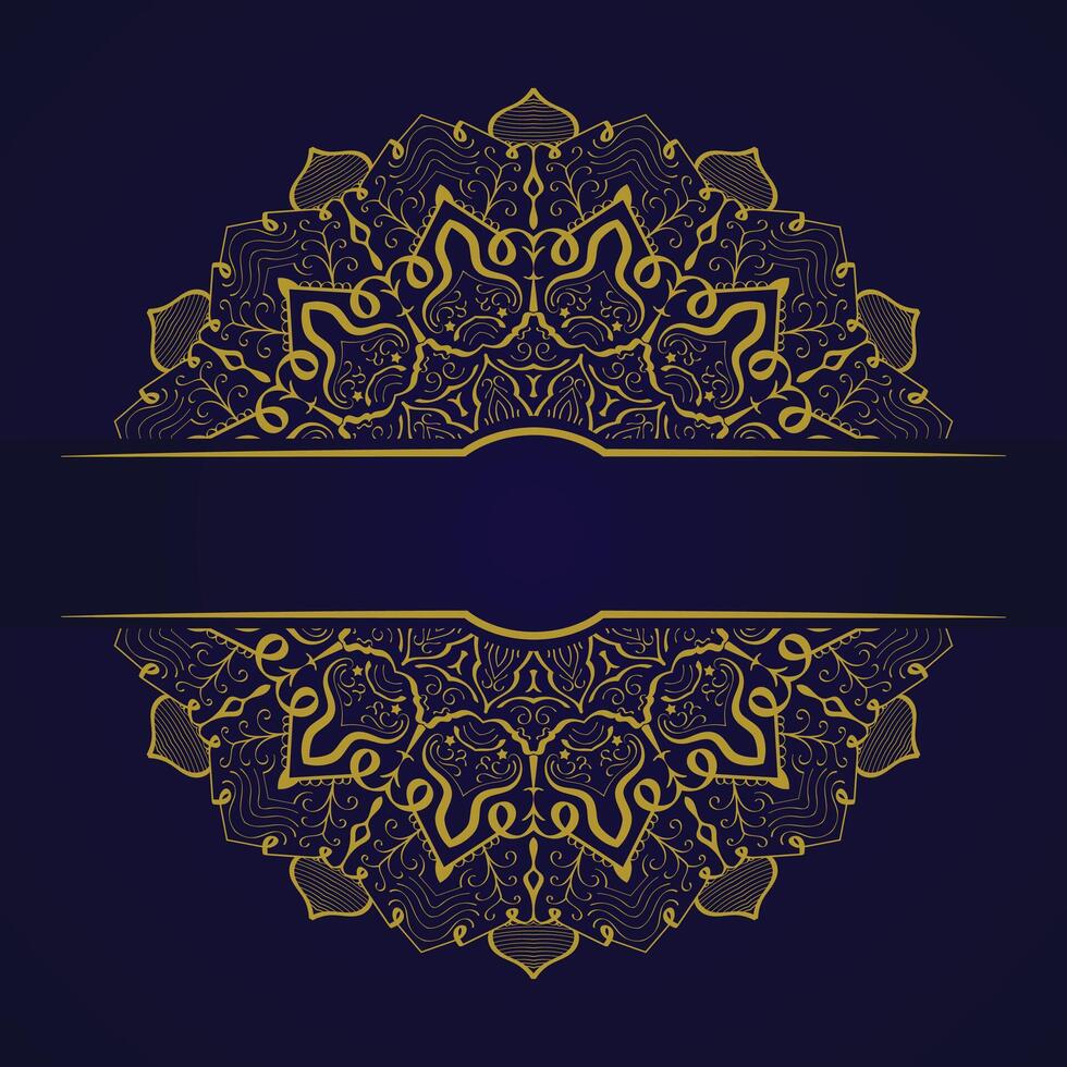 plus magnifique mandala ligne art arabe style conception avec foncé et d'or ambiance vecteur
