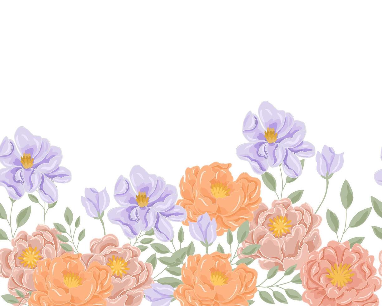 pastel Orange et violet Rose fleur Contexte vecteur