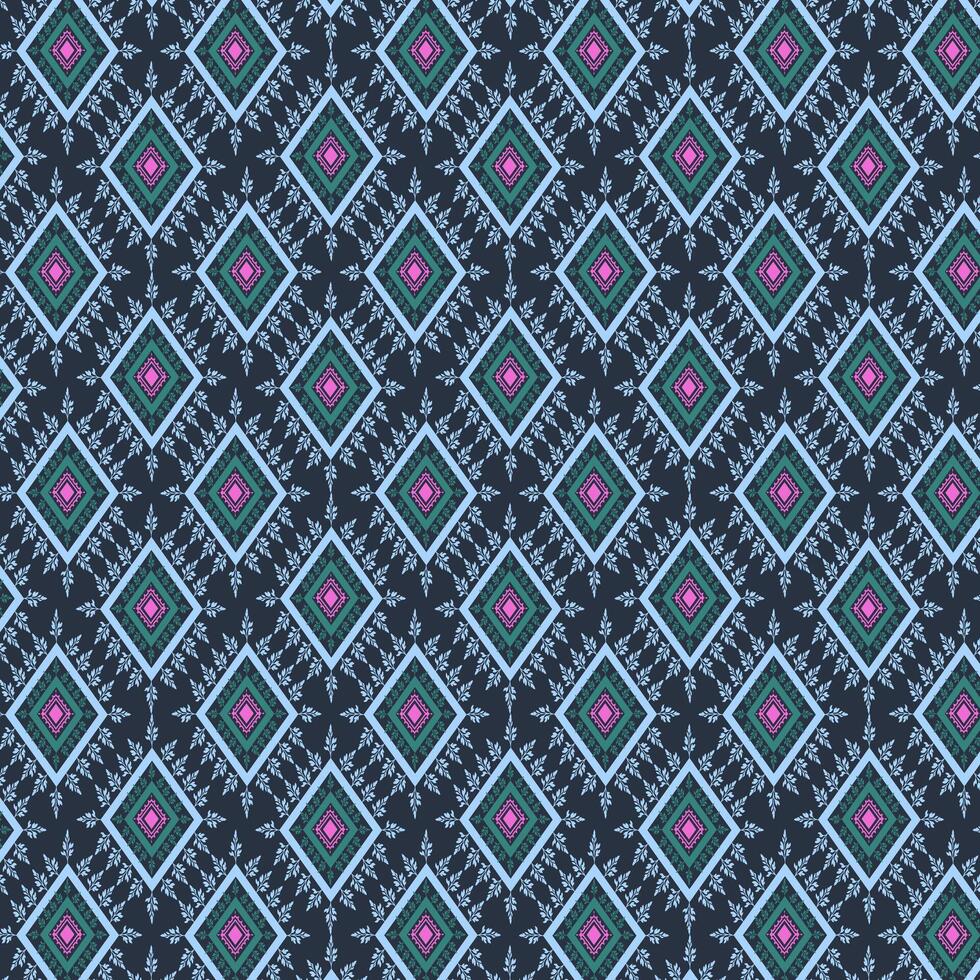 tribal traditionnel en tissu batik ethnique. ikat floral sans couture modèle feuilles géométrique répéter vecteur conception pour fond d'écran, emballage, mode, tapis, vêtements, Accueil décoration. vecteur illustration