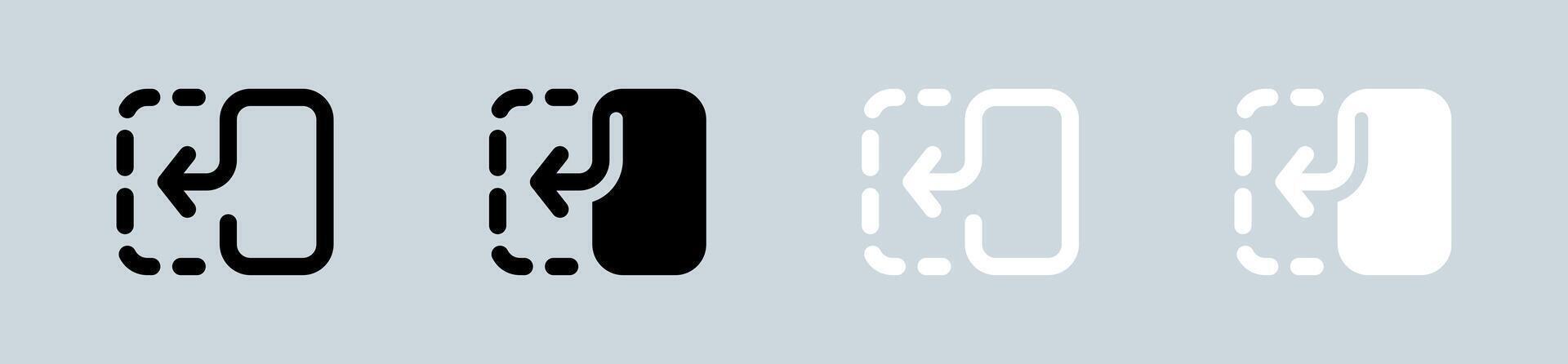 retourner icône ensemble dans noir et blanche. commutateur panneaux vecteur illustration.