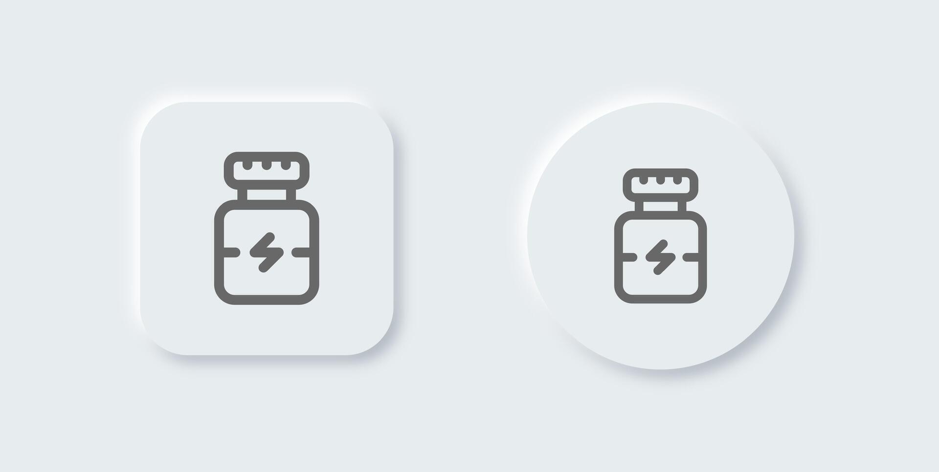 supplément ligne icône dans néomorphe conception style. vitamine panneaux vecteur illustration.