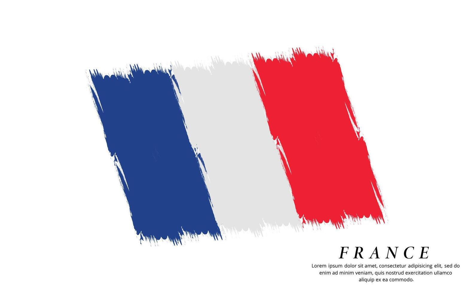 France drapeau brosse vecteur Contexte. grunge style pays drapeau de France brosse accident vasculaire cérébral isolé sur blanc Contexte