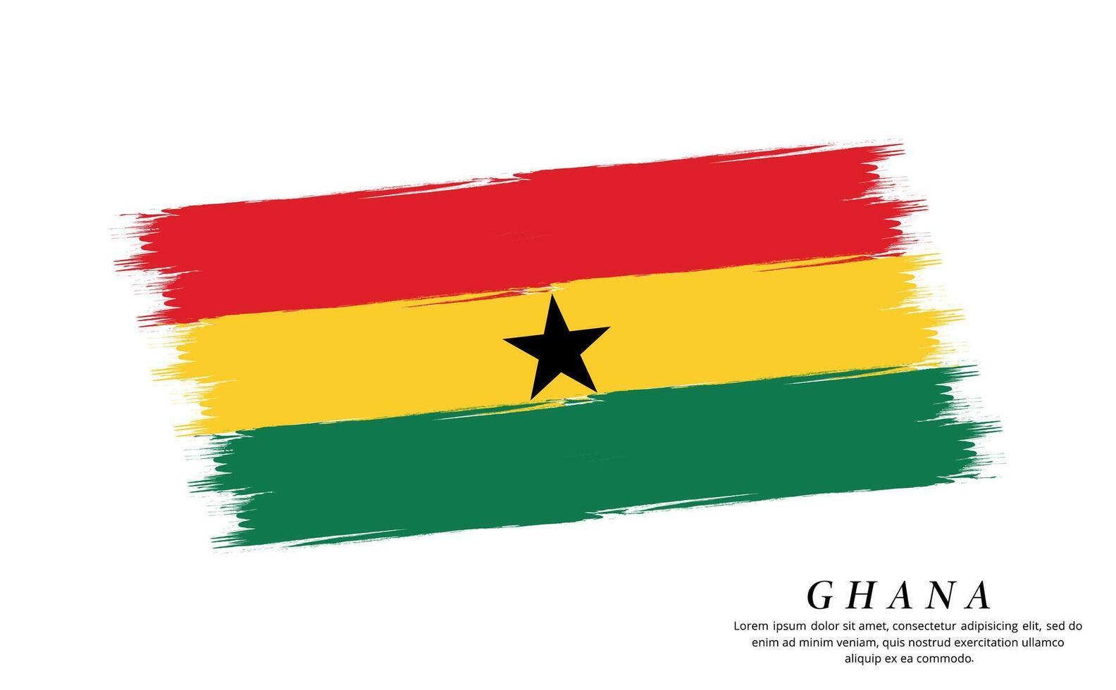 Ghana drapeau brosse vecteur Contexte. grunge style pays drapeau de Ghana brosse accident vasculaire cérébral isolé sur blanc Contexte