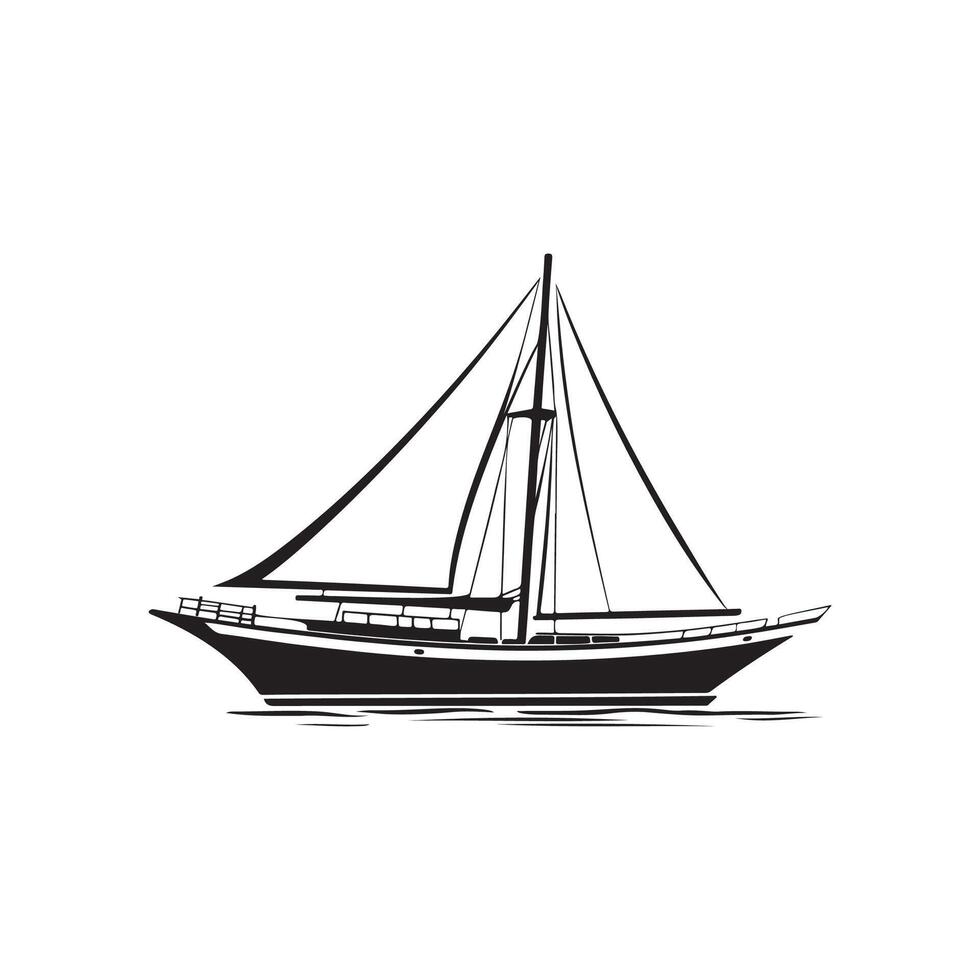voilier sur une blanc arrière-plan, isolé objet, navire sur blanc Contexte vecteur