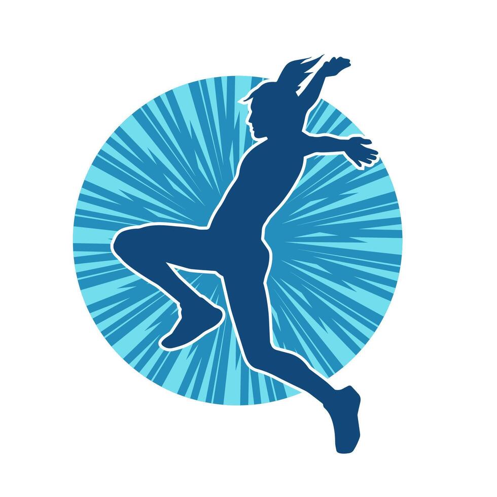 silhouette de svelte femelle Faire exercer. silhouette de une sportif femme Faire Gym faire des exercices pose. vecteur