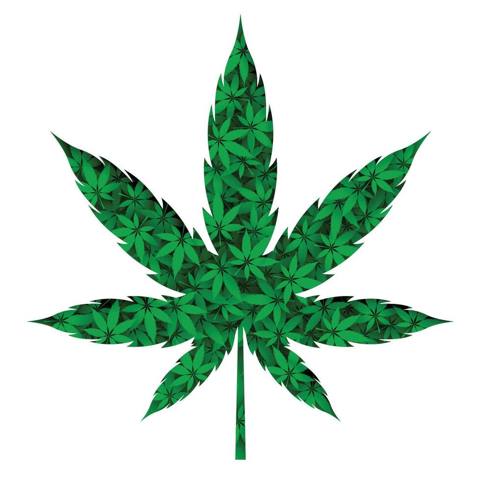 cannabis marijuana feuille dans papercut style vecteur