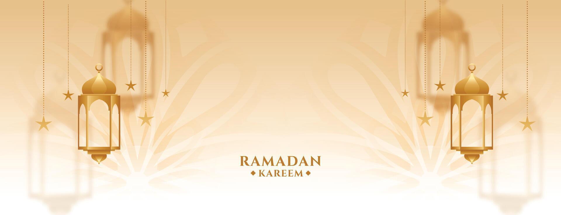 Ramadan kareem islamique style d'or bannière conception vecteur