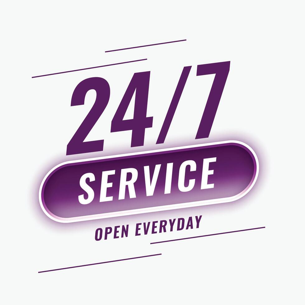 Service 24h / 24 ouvert tous les jours vecteur