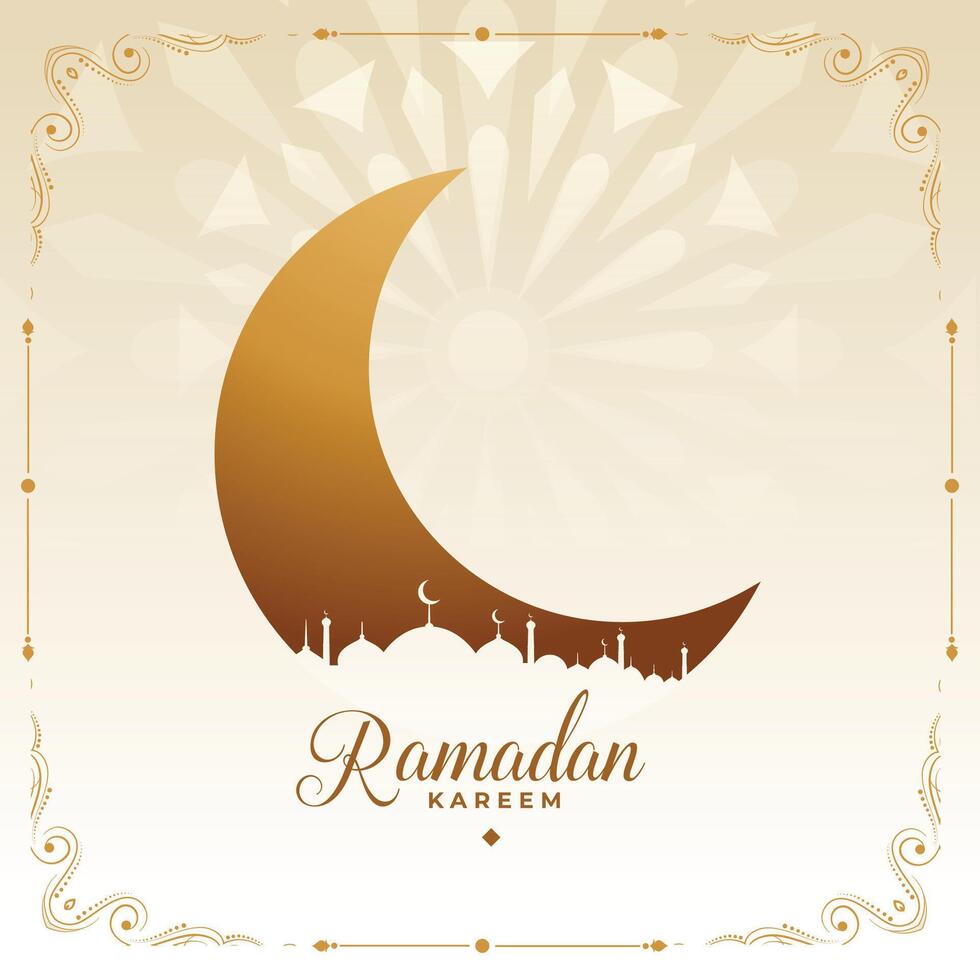 Ramadan kareem vœux carte dans islamique style vecteur