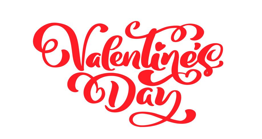 Calligraphie phrase Valentine s Day. Lettrage dessiné à la main Vector Valentines Day. Doodle esquisse coeur vacances Carte de la Saint-Valentin Design. décor d&#39;amour pour le web, le mariage et l&#39;impression. Illustration isolée