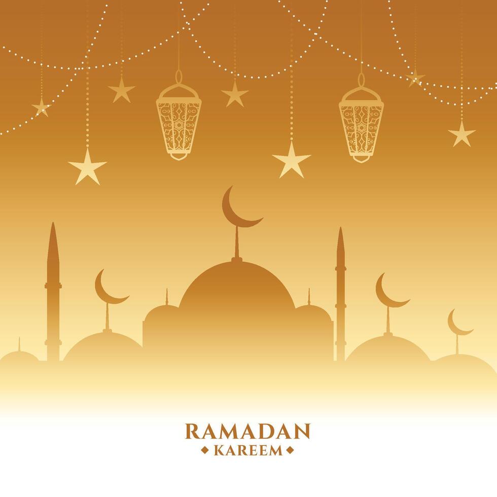 d'or Ramadan kareem magnifique Contexte vecteur