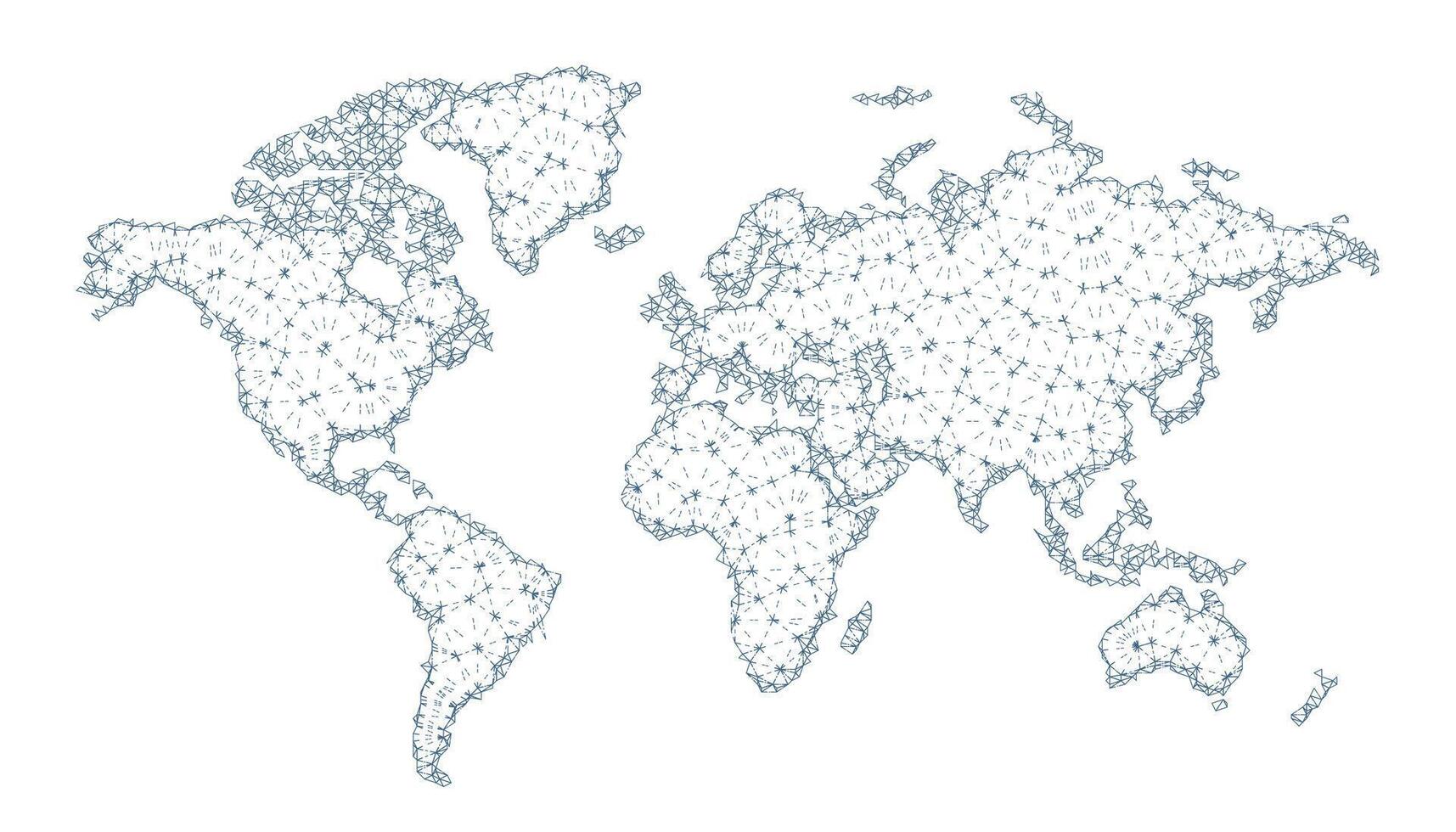 monde carte dans connecté lignes concept vecteur conception