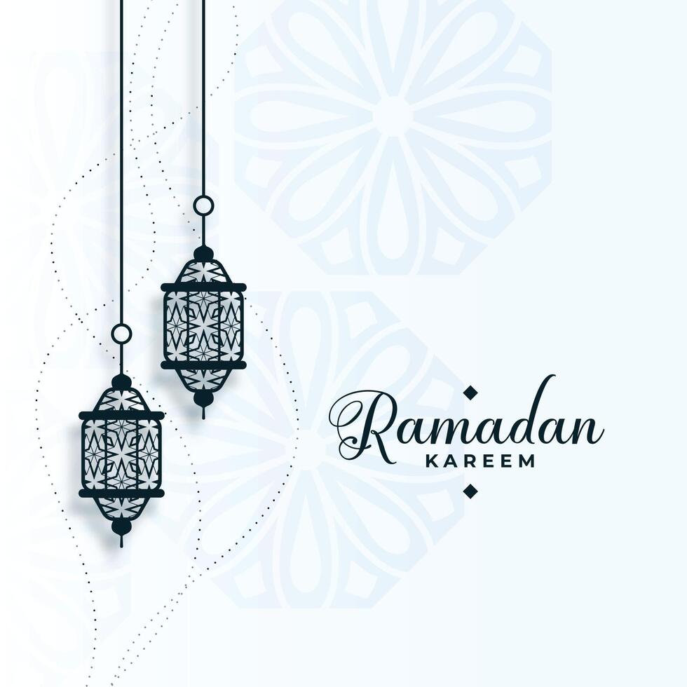 eid Ramadan kareem arabe Contexte avec les lampes décoration vecteur