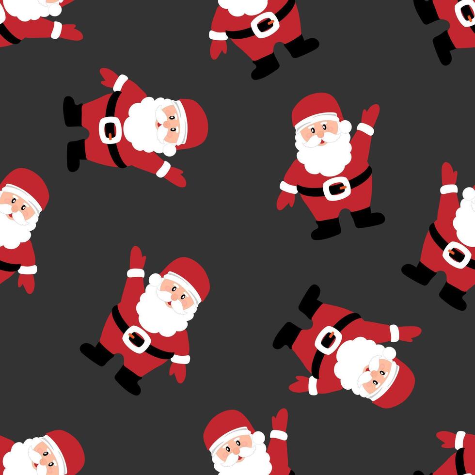 Noël sans couture modèle avec Père Noël claus sur gris arrière-plan, hiver modèle avec père Noël pour emballage papier, hiver salutations, la toile bannière arrière-plan, Noël et Nouveau année salutation cartes vecteur