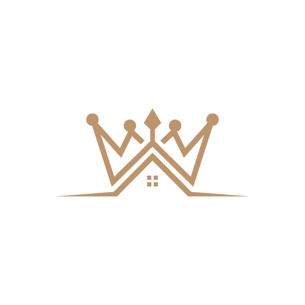 maison couronne logo conception vecteur