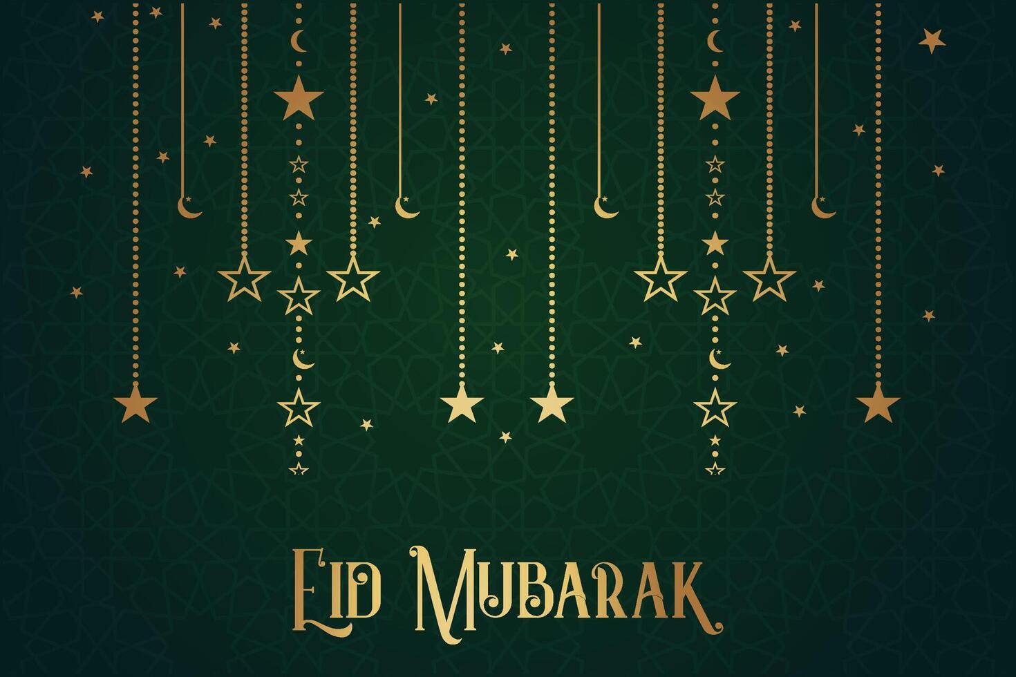 eid mubarak salutation carte avec d'or croissant et modèle Contexte vecteur