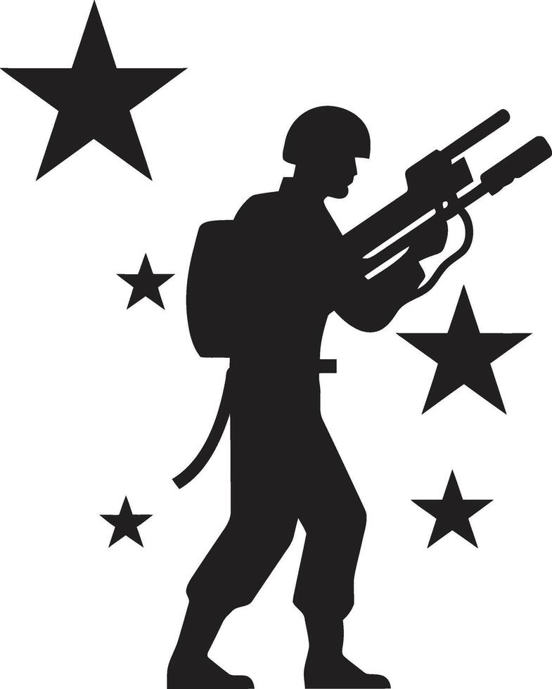 explosion de combat soldat fusée vecteur emblème défenseur explosif noir fusée soldat logo