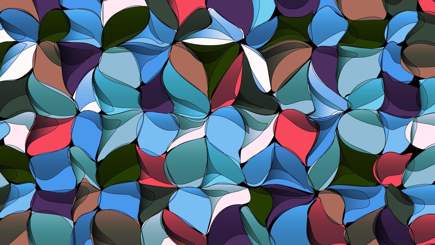 fleurs géométriques abstraites de dégradé artistique, fond de vecteur multicolore