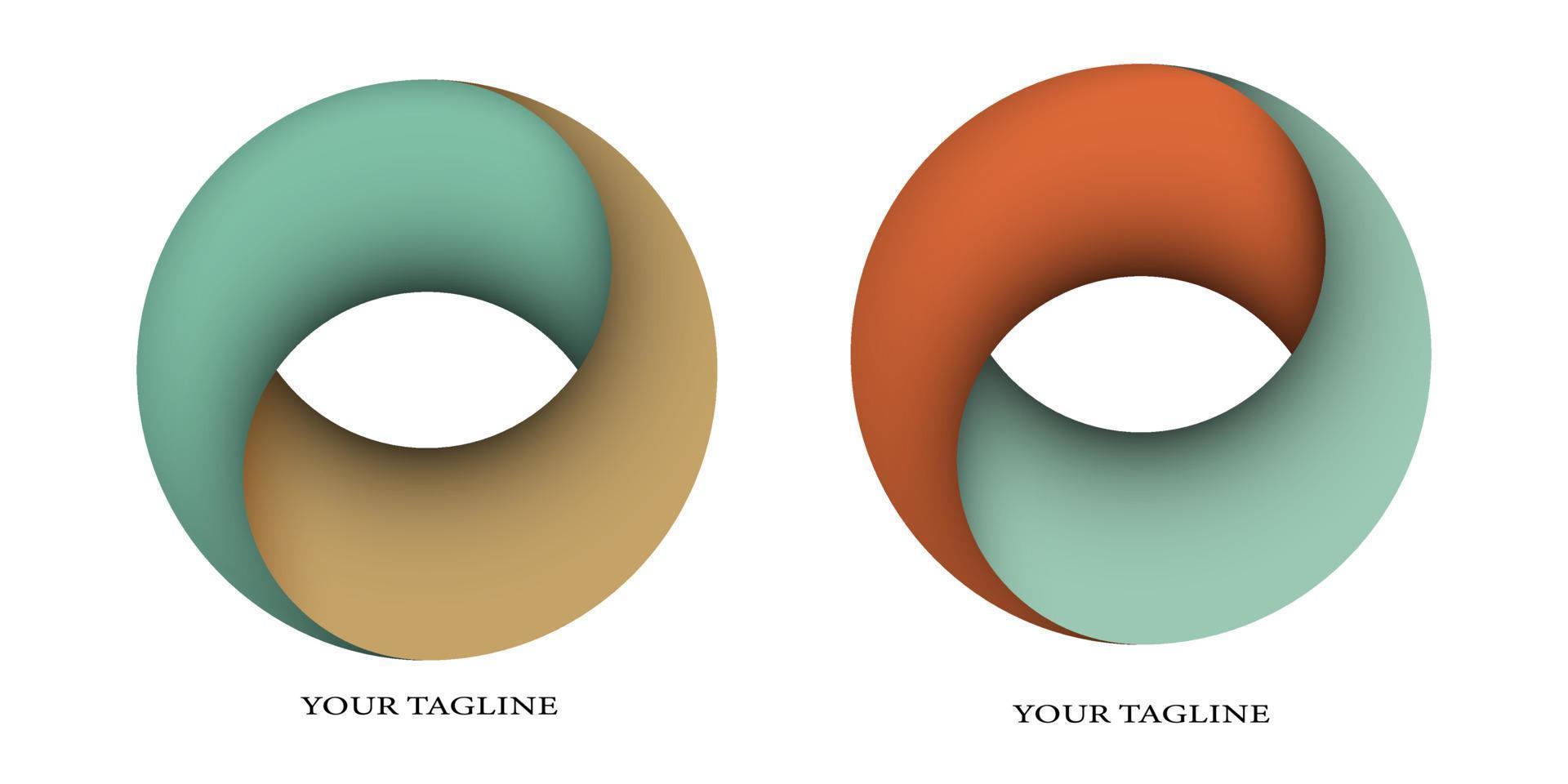 formes rondes pour la conception de modèles de logo, style 3d vecteur