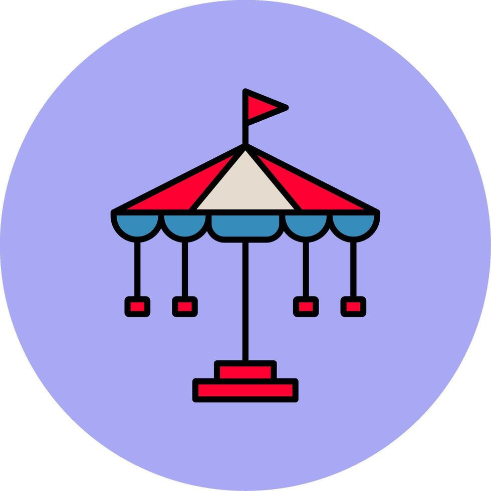 carrousel ligne rempli multicolore cercle icône vecteur
