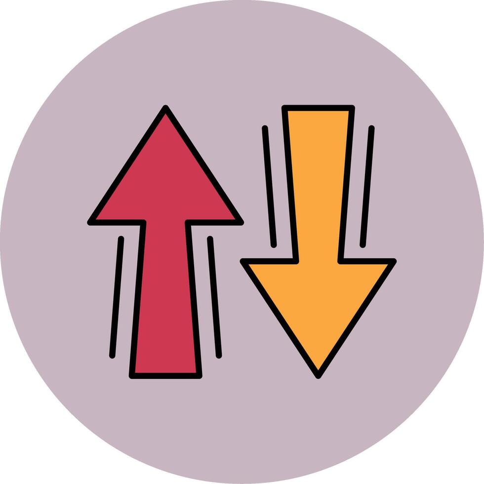 signe ligne rempli multicolore cercle icône vecteur